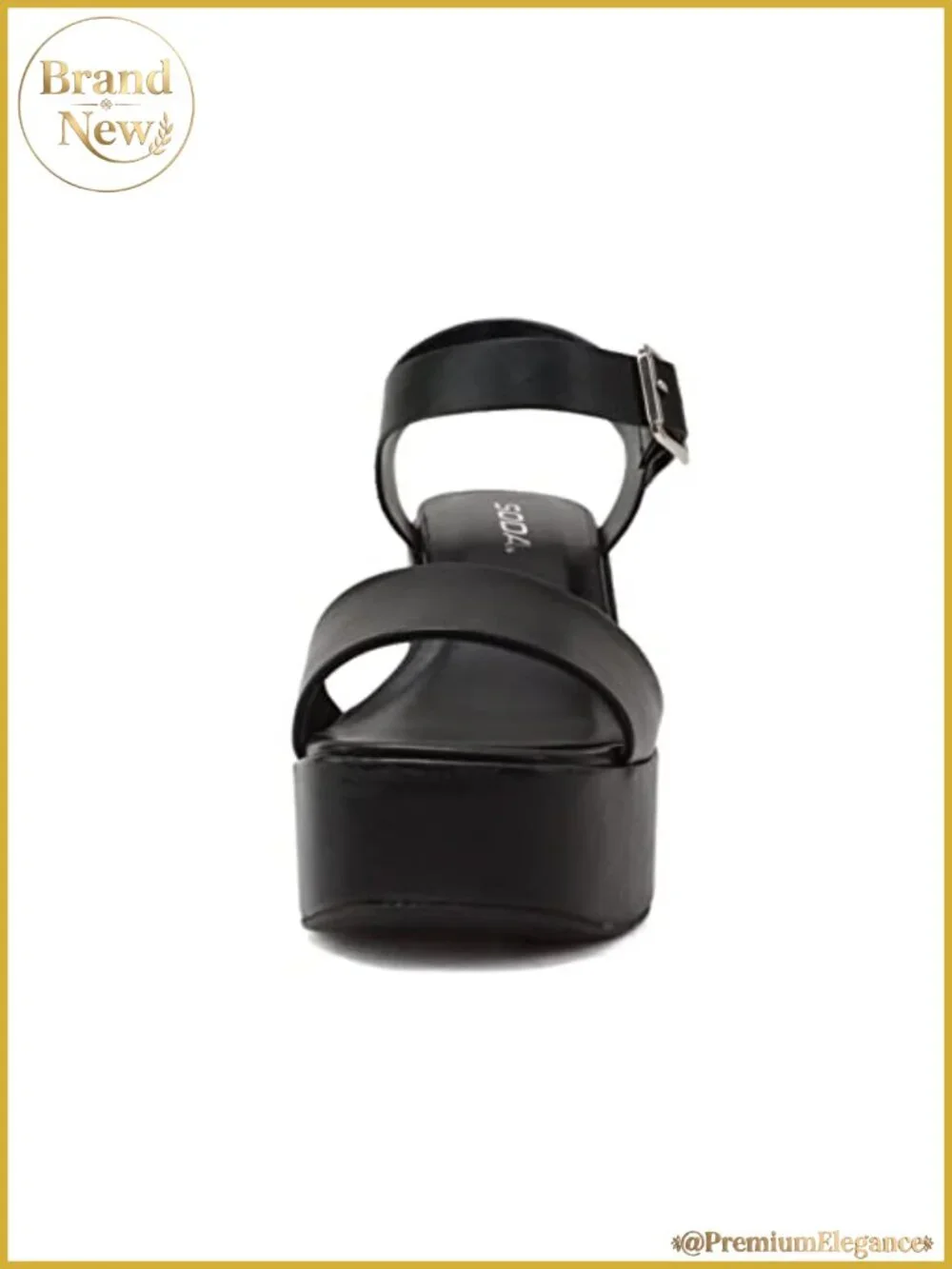 Platform Chunky High Heeled Sandal Open Toe Ankle Strap Vegan Leather